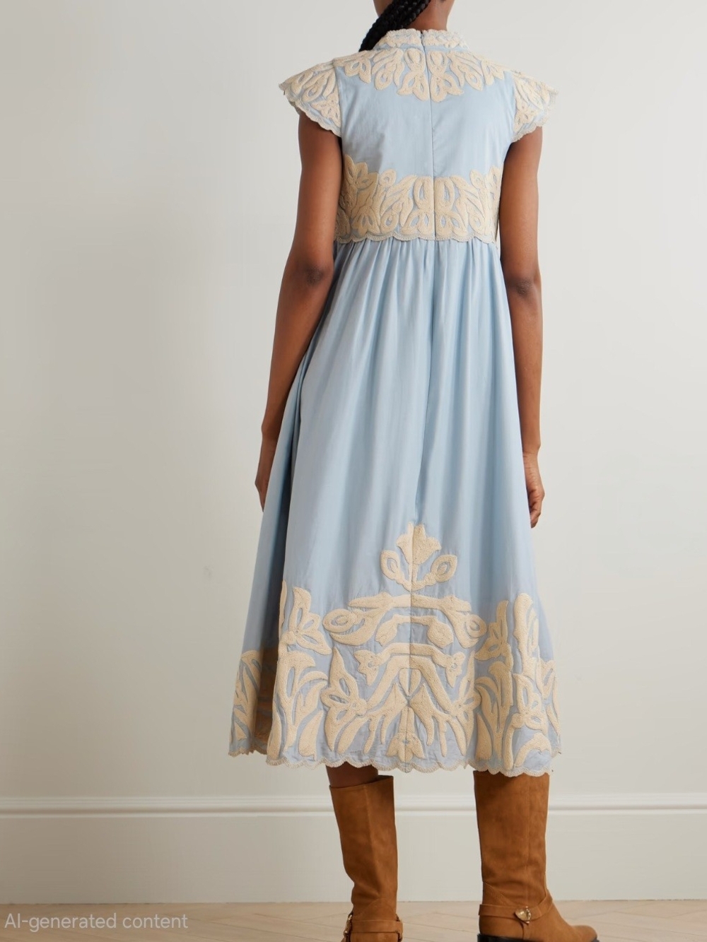 SEA Alexandra Scalloped Maxi Dress- SZ S - Picture 4 of 5